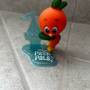 Disney Orange Bird Park Pals Figure with Green Leaves and Blue Stand